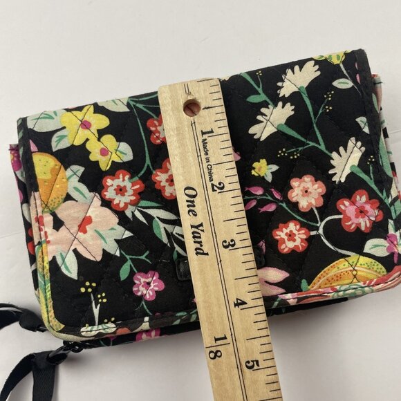 Vera Bradley QuiltedCrossbody RFID Wallet Purse Bag Card Slots Floral Dual Zip - Picture 15 of 15